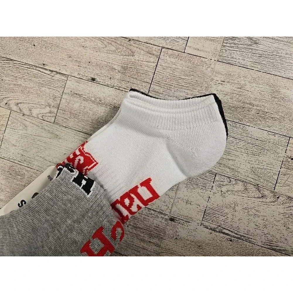 Hanes Socks NO SHOWS Mens 4pk Shoe Size 6-12 Lot of 2 Soft Stretchy Gray White